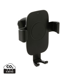 Support voiture avec chargeur 10W en plastique recyclé RCS Couleur:Noir