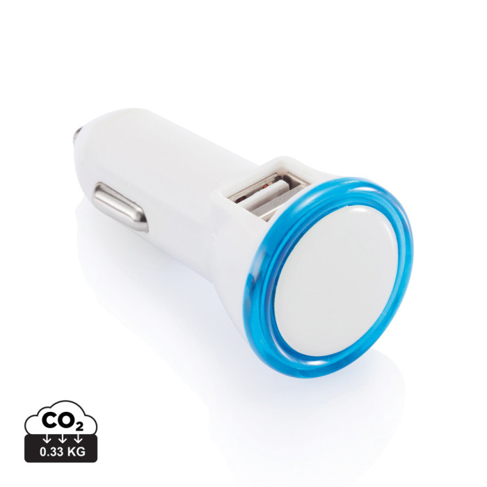 Double chargeur allume-cigare USB 2.1A Couleur:Bleu