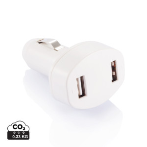 Double chargeur allume-cigare USB Couleur:Blanc