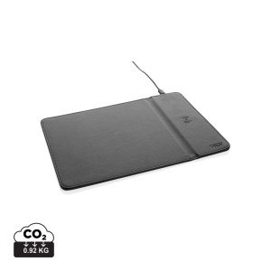 Tapis de souris en PU RCS avec chargeur 10W Swiss Peak Couleur:Noir