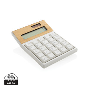 Calculatrice en bambou FSC® et plastique recyclé RCS Utah Couleur:Marron