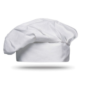 Toque de chef en coton 130g/m2  Couleur:Blanc