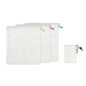 Lot de 3 sacs  en RPET          Couleur:Blanc