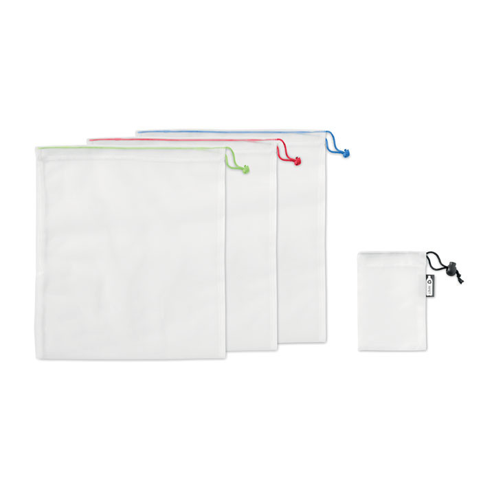 Lot de 3 sacs  en RPET          Couleur:Blanc