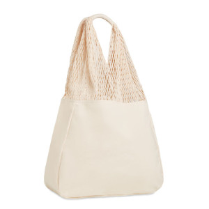 Sac de plage coton / filet      Couleur:Beige