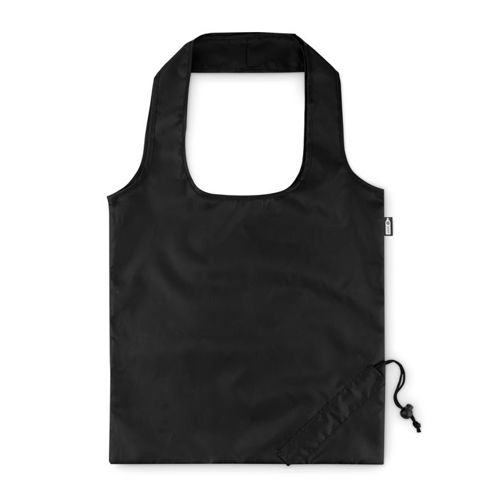 Sac de courses pliable en RPET  Couleur:Noir