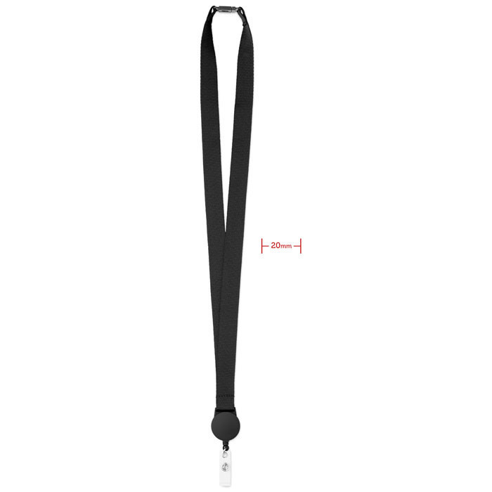 Lanyard avec badge extensible   Couleur:Noir