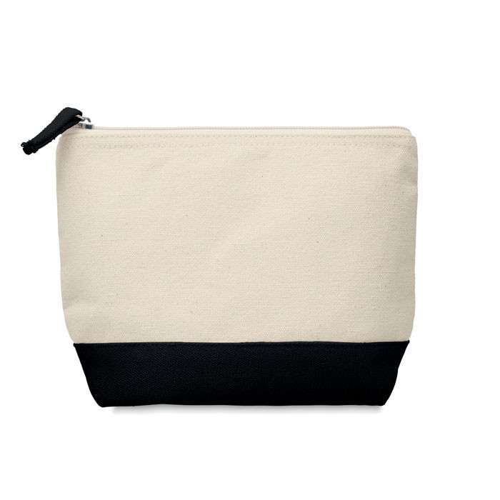 Trousse en coton bicolore       Couleur:Noir