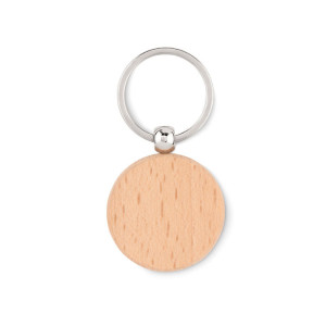 Porte-clés rond en bois         Couleur:Bois