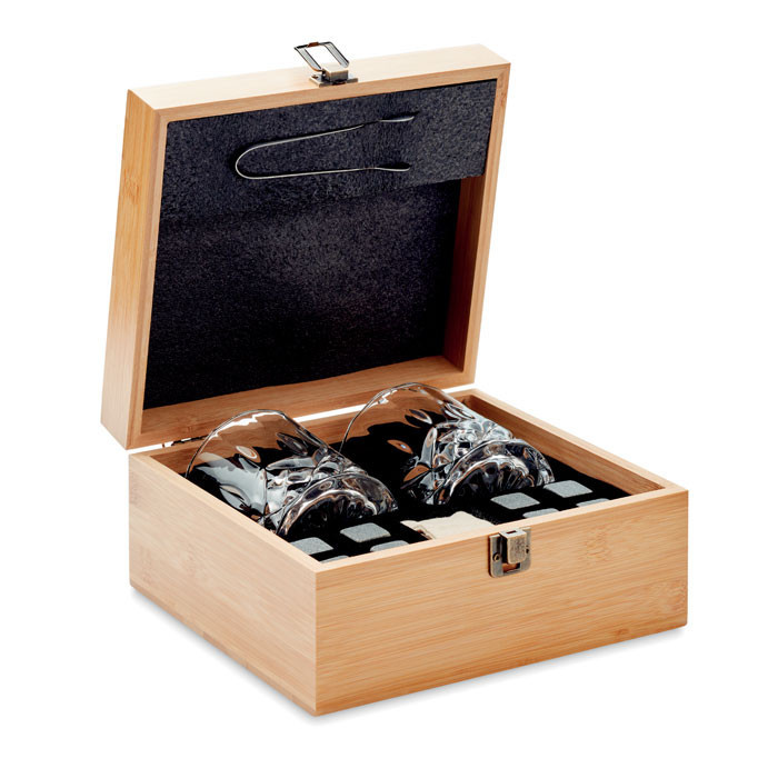 Set whisky avec boîte bambou    Couleur:Bois