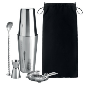 Set pour cocktail en inox       Couleur:Gris métal