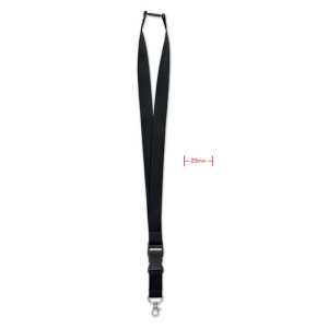 Lanyard crochet métal 25mm      Couleur:Noir