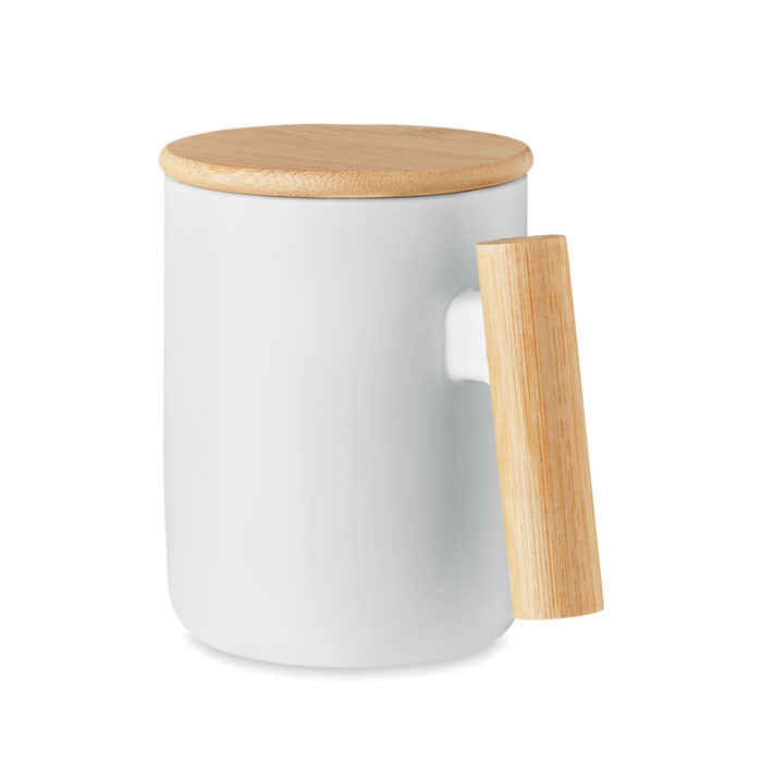 Porcelain mug with lid 380 ml   Couleur:Blanc