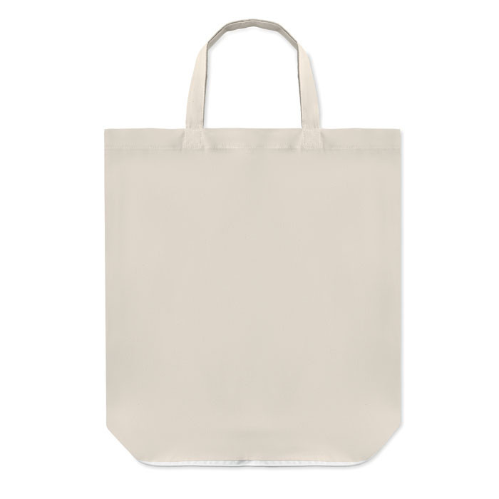 Sac shopping pliable en coton   Couleur:Blanc