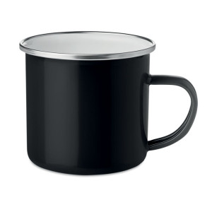 Tasse en métal émaillé          Couleur:Noir