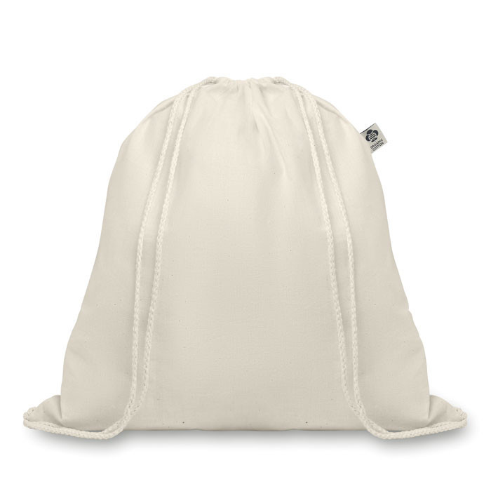 Sac à cordelette en coton bio   Couleur:Beige