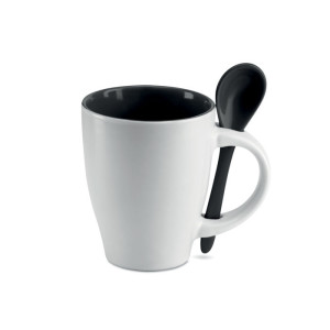 Mug avec cuillère 250 ml        Couleur:Noir