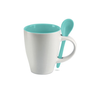 Mug avec cuillère 250 ml        Couleur:Bleu