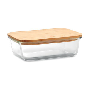 Lunchbox en verre et bambou     Couleur:Transparent