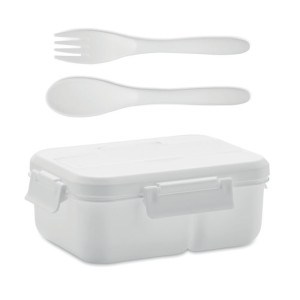 Lunch box et couverts en PP     Couleur:Blanc