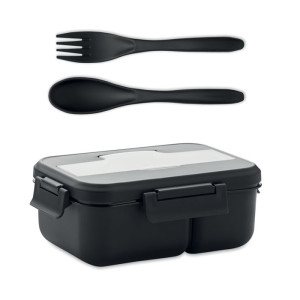 Lunch box et couverts en PP     Couleur:Noir