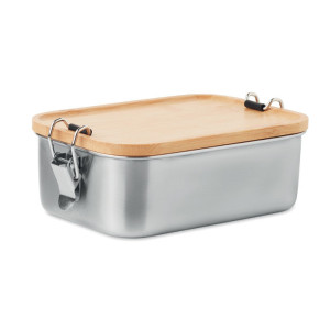 Lunch box en acier inox. 750ml  Couleur:Bois