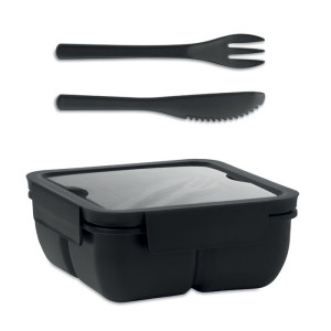 Lunch box avec couverts 600ml   Couleur:Noir