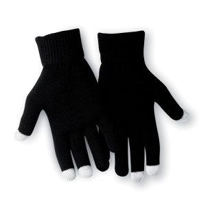 Gants tactiles pour smartphone  Couleur:Noir