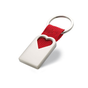 Porte clef coeur en métal       Couleur:Rouge