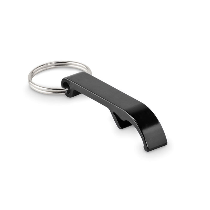 Recycled aluminium key ring     Couleur:Noir