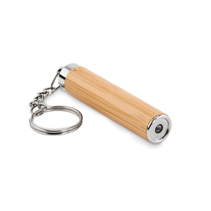 Mini bamboo torch with keyring  Couleur:Bois