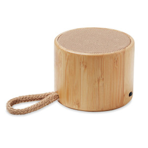 Round bamboo wireless speaker   Couleur:Bois