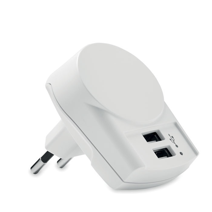 Skross Euro USB Charger (2xA)   Couleur:Blanc