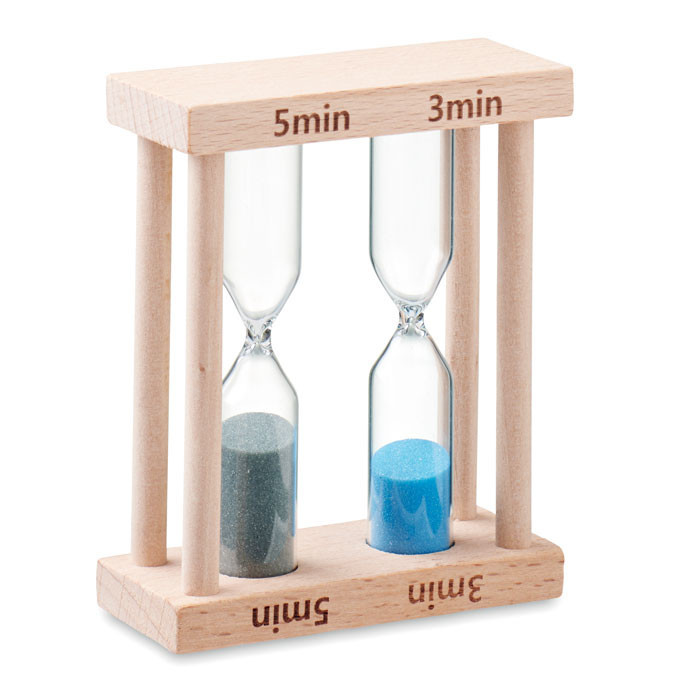 Set of 2 wooden sand timers     Couleur:Bois