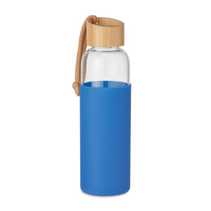 Glass Bottle 500 ml in pouch    Couleur:Bleu Royal