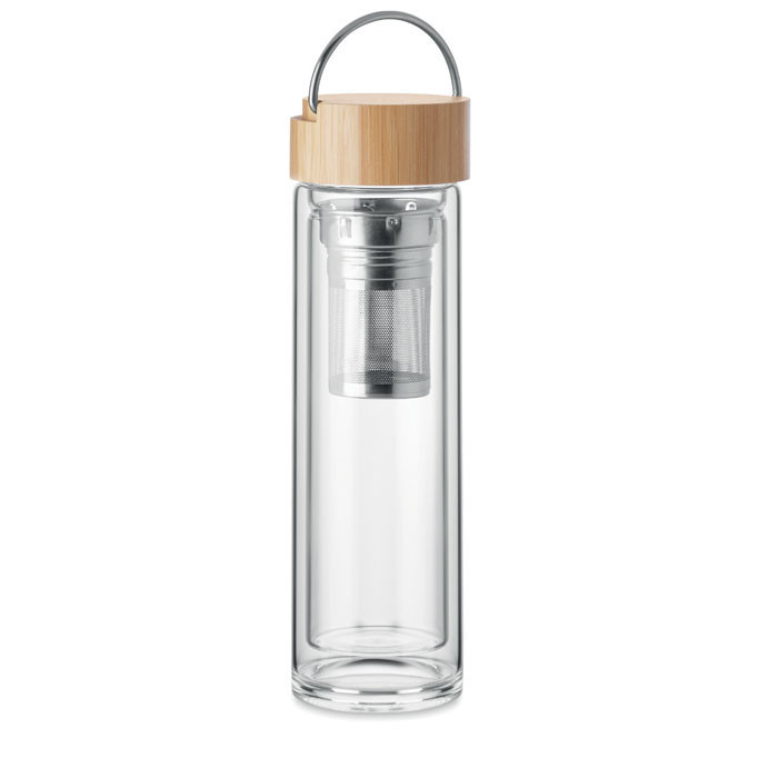 Double wall glass bottle 400ml  Couleur:Transparent