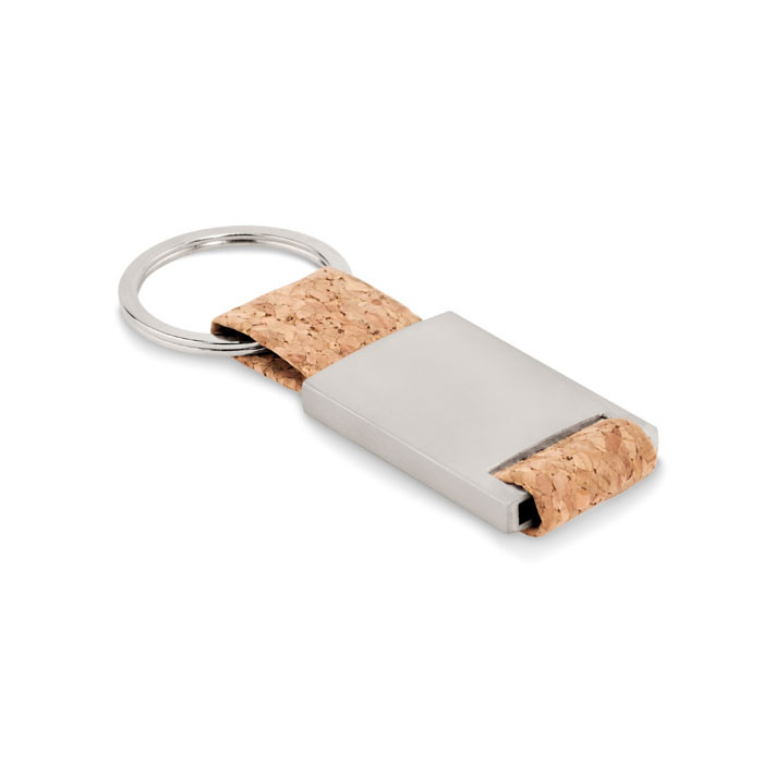 Key ring with cork webbing      Couleur:Beige