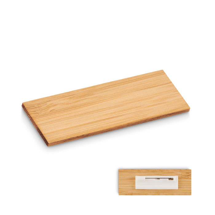 Name tag holder in bamboo       Couleur:Bois