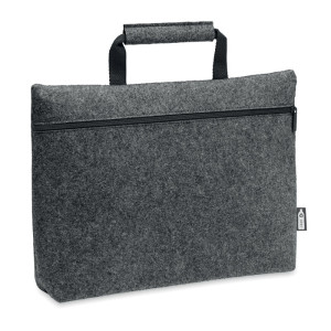 RPET felt zippered laptop bag   Couleur:Gris foncé