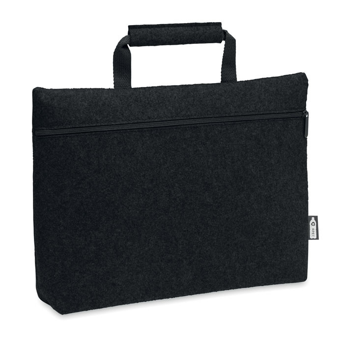 RPET felt zippered laptop bag   Couleur:Noir