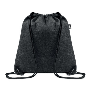 Sac à cordon en feutre RPET     Couleur:Gris foncé