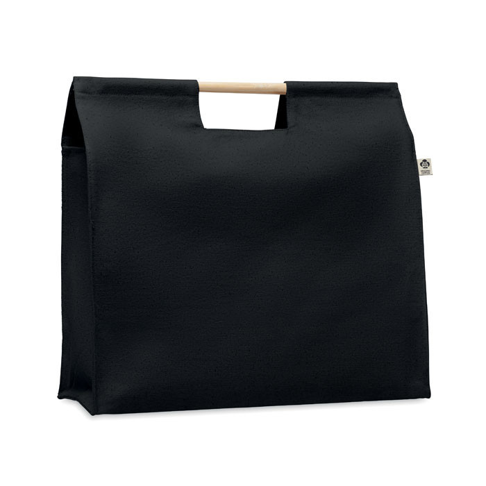 Sac shopping en toile organique Couleur:Noir