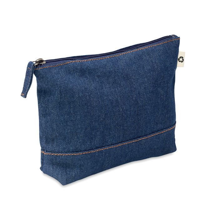 Trousse en denim recyclé        Couleur:Bleu