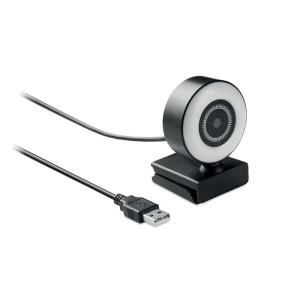 Webcam HD 1080P et lumière      Couleur:Noir