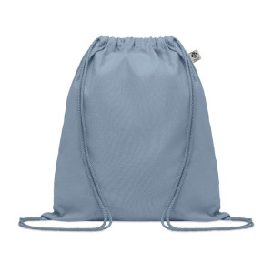 Sac à cordon en coton organique Couleur:Bleu clair