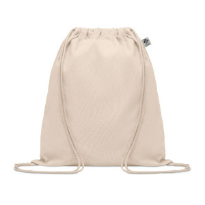 Sac à cordon en coton organique Couleur:Beige