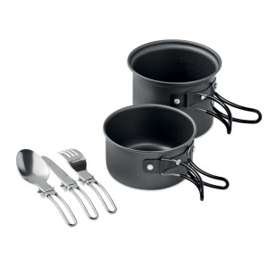 Casseroles camping et couverts  Couleur:Noir