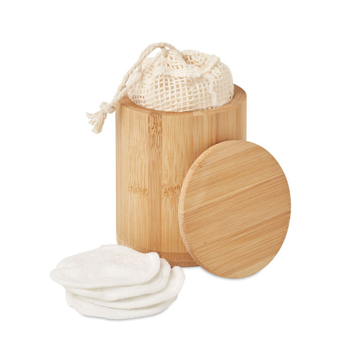 Set de pads en fibre de bambou  Couleur:Bois