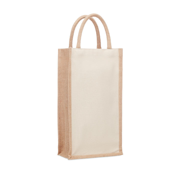 Sac en jute pour 2 bouteilles   Couleur:Beige