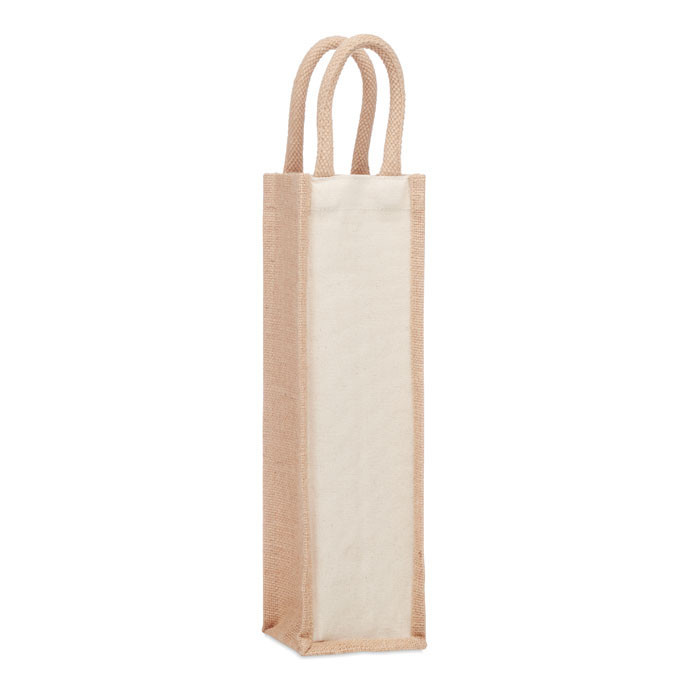 Sac en jute pour une bouteille  Couleur:Beige